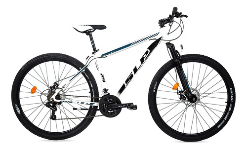 Bicicleta Montaña Rodado 29 Slp 5 Pro Acero C/21 Velocidades Color Blanco/negro/azul Tamaño Del Cuadro 20