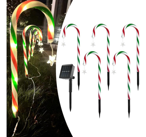 Luces Solares De Bastón De Navideñas, Luces De Estaca,