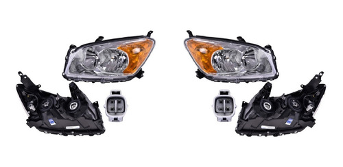 Par  Faro Toyota Rav4 09 10 11 12 Fondo Crom  Rdc