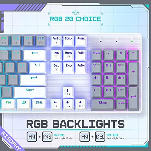 Teclado Mecánico Inalámbrico, Teclado Juegos Modo Triple, Pc