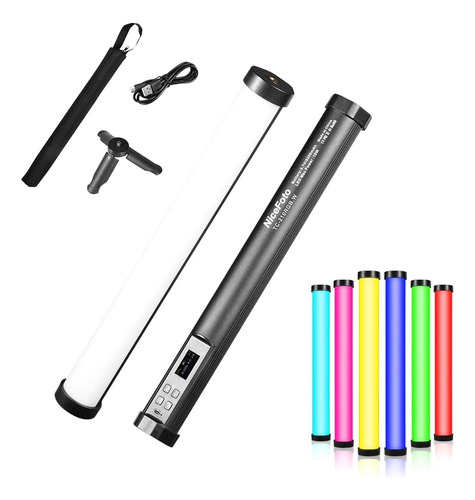 Tubo Led Nicefoto Tc-210 Rgb 10w Recargable 5200 Mah 1000lm