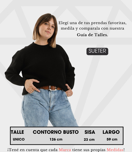 Sweater Bremer Mujer Cuello Redondo Valvinna Talles Grandes
