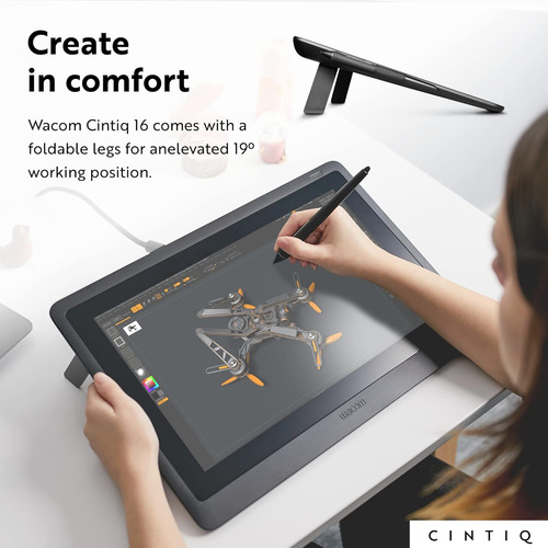 Tableta De Dibujo Wacom Cintiq 16 Con Pantalla, 15.4 Full Hd