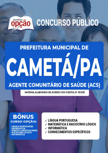 Apostila Cametá Pa - Agente Comunitário De Saúde (acs), De Professores Especializados., Vol. 1. Editorial Apostilas Opção, Capa Mole Em Português