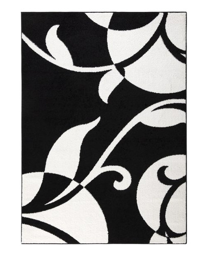 Alfombra Amigo Hoja Negra 160 X 230 Cm Para Living