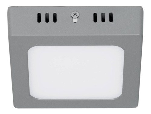 Luminario Led Cuadrado Tipo Plafón 6 W, Gris, Luz De Día