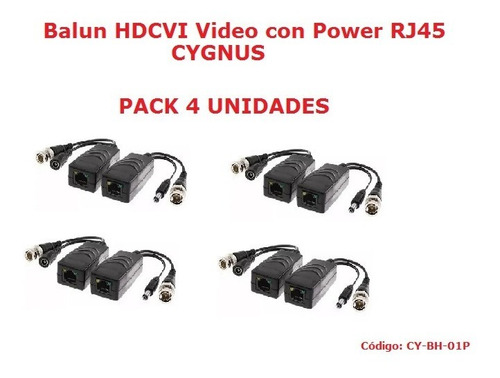 Imagen 2 de 9 de Pack Balun Conector Plug Dc Macho/hembra X 4 Unidades Cygnus