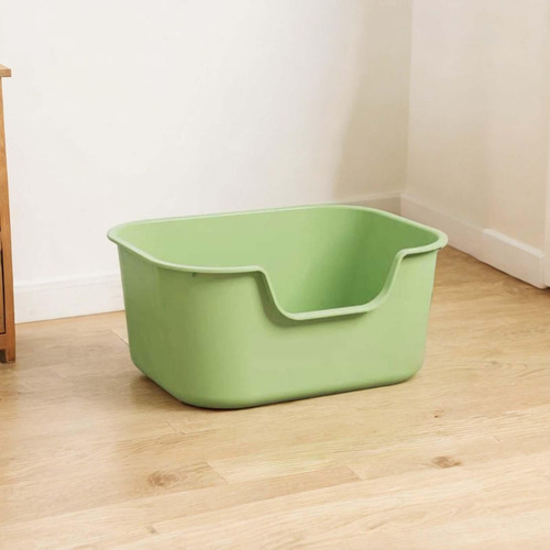 Caja De Arena Para Gatos Antisalpicaduras Con Bandeja Verde
