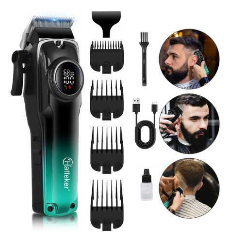 Maquina De Cortar Cabelo Barbear Barbeador Profissional Aparador De Pelos Maquina Acabamento Recortador Cortador De Pelos Com Barra Deslizante Ajustável Display Sem Fio