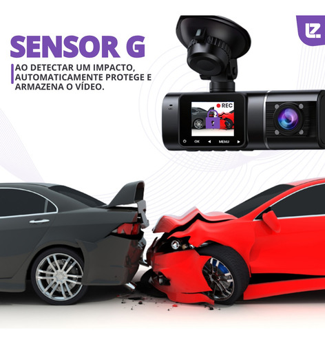 Câmera Dupla Veicular Em Full Hd Com Sensor G E Loop