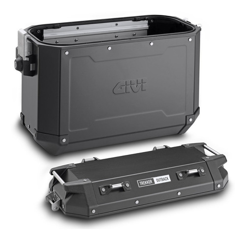 Imagen 3 de 3 de Kit De Maletas Laterales 37 Lts Givi Outback Aluminio Negro