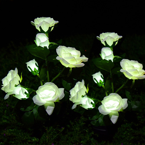 Luz Solar De Jardín Con Forma De Flor Para Exteriores, 2 Uni