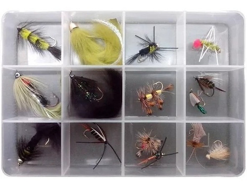 Kit 15 Moscas Artesanales Fly Cast Premium Ninfas Truchas