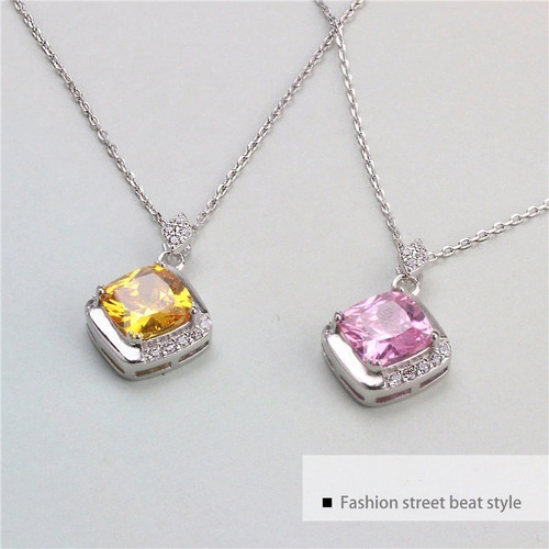 Imagen 6 de 10 de Dije Collar De Plata 925 Swarovski Mujer Zirconia Cubica