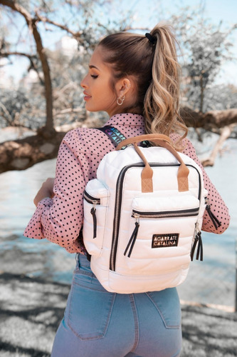 Mochila Mujer Urbana Agarrate Catalina Colores Q Color Blanco