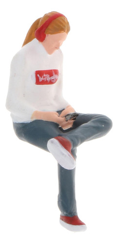 1:64 Escala Modelo Personagens Posição Sentada Branco