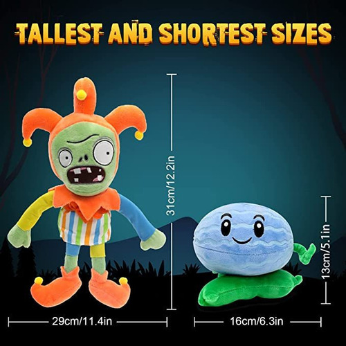 2025 10 Peças De 1 E 2 Brinquedos De Pelúcia Pvz De Pelúcia