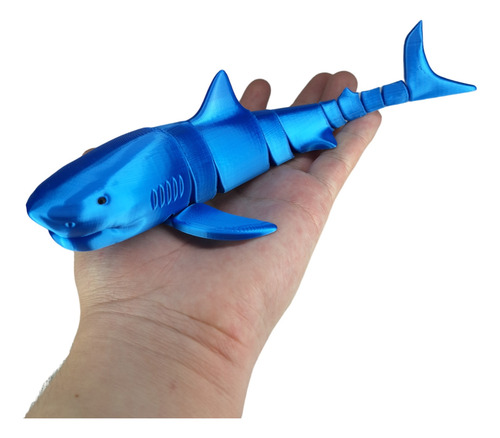Figura De Tiburón Blanco Articulado Juguete Flexible