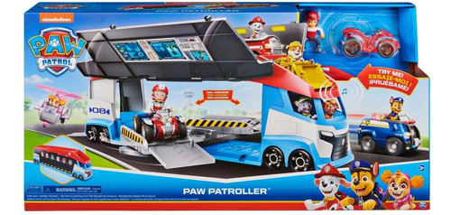 Paw Patrol Paw Patroller Camión Con Sonido Con Figuras Color Azul