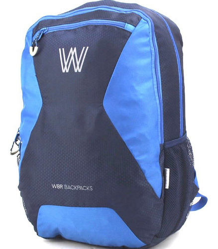 Mochila Wabro Linea Club 19'' Grande Urbana Color Azul Diseño de la tela Liso