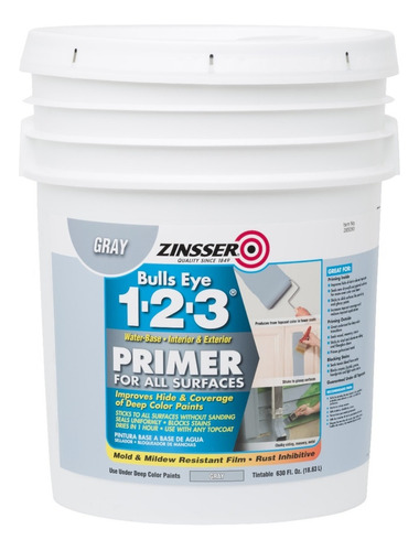 123 Primer Zinsser Fondo Fijador Sellador 18,92 L Rust Oleum Color Gris