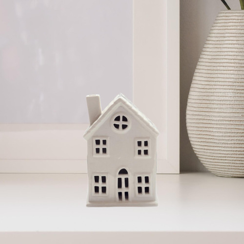 Ceramic Light Up Christmas House Figurine Desktop 9x6x13cm