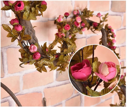 Guía Decorativa Rosas Artificiales Follaje Hojas Flores  | MercadoLibre