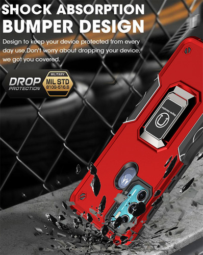 Funda De Silicona De Lujo A Prueba De Golpes Para Motorola Moto G60 G30 G20 G10 E20 E30 E40 Armor Magnetic Metal Ring Ba