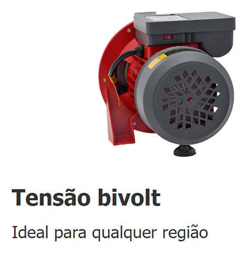 Bomba De Agua Autoaspirante Eletrica Bb500ai 0,5cv Bivolt Cor Vermelho
