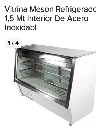 Vitrina Meson Refigerado 1,5mt Acero Inoxidable