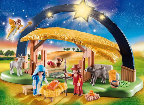 Playmobil Navidad 9494 Iluminación De La Natividad Con Los P
