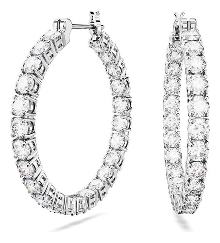 Swaro Pendientes Aretes Aro Matrix Redonda Blancas Bano