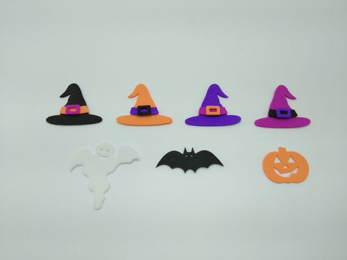 Halloween Aplique Kit 50 Unidades Em Eva Sem Glitter 