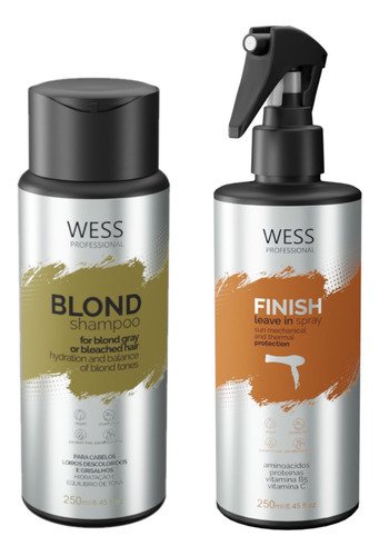 Kit Wess Blond Shampoo 250ml + Finish Protector 250ml