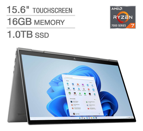 Hp Envy X360 15,6'' 2 En 1 Ryzen 7 Ram 16gb Ssd 1tb Touch