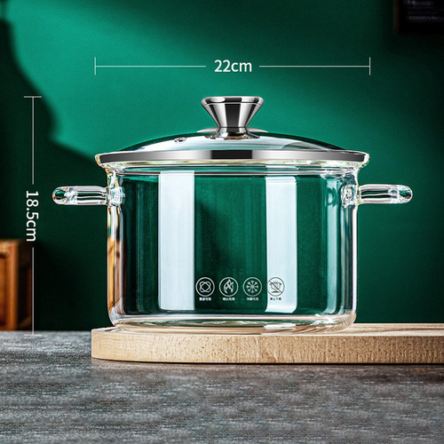 Q Olla De Vidrio Transparente, Olla 3.5l