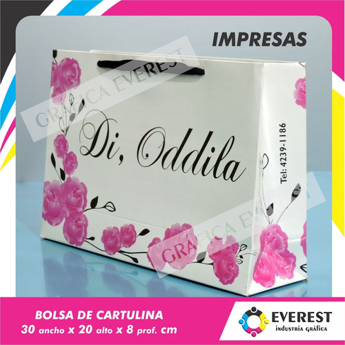 Bolsas De Cartulina 30x20x8 X 250u Impresas Offset 1 Color