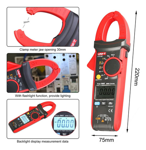 Uni-t Ut216c 600a True Rms Rms Digital Clamp Meder Auto Con