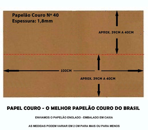 Papel Couro Nº 40 - 100cmx40cm - 8 Placas - Artesanato Bolsa