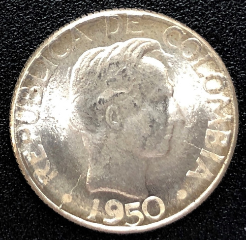 10 Centavos 1950 Bogotá Plata Sin Circular