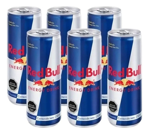 Red Bull Bebida Energetica 355 Ml Pack X 6 Latas