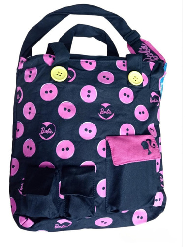 Bolsa De Dama Modelo Barbie Color Negro Con Asa Ajustable