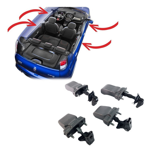 Imagem 6 de 9 de Kit Jogo Limitador Porta Dianteira Traseira Original Fiat Novo Uno Vivace Way Sporting Attractive Economy 2011 A 2020
