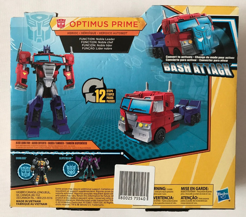 Optimus Prime Transformers Cyberverse Bash Attack 7.5 Pulgad (Usado)
