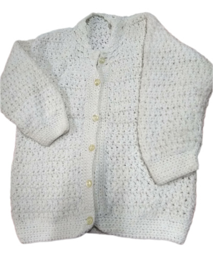 Saco Bebe  Tejido Aretesanal (crochet)  Blanco 12 M Hermoso