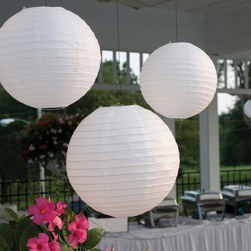 70 Unidades Enfeite Luminaria Japonesa Branca 40 Cm Oriental