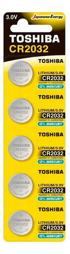 5x Pilha Moeda Toshiba Cr2032 3v Lithium Japanese Energy