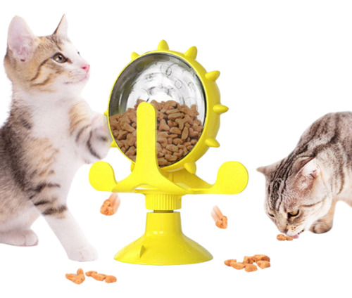 Brinquedo Comedouro Interativo Cães Quebra Cabeça Pet Cor Amarelo