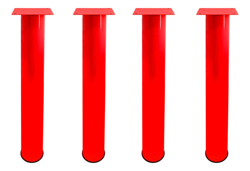 Pé Base De Mesa De Jantar 04 Un Paris 75cm Cor Vermelho
