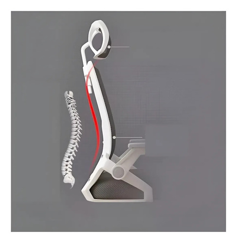 Silla Oficina, Silla Computadora Ergonómica Respaldo Alto Color Blanco 360º